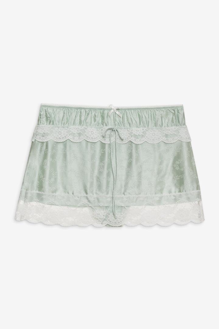 Mint Twist Jacquard Mini Skirt — Mint Product Image