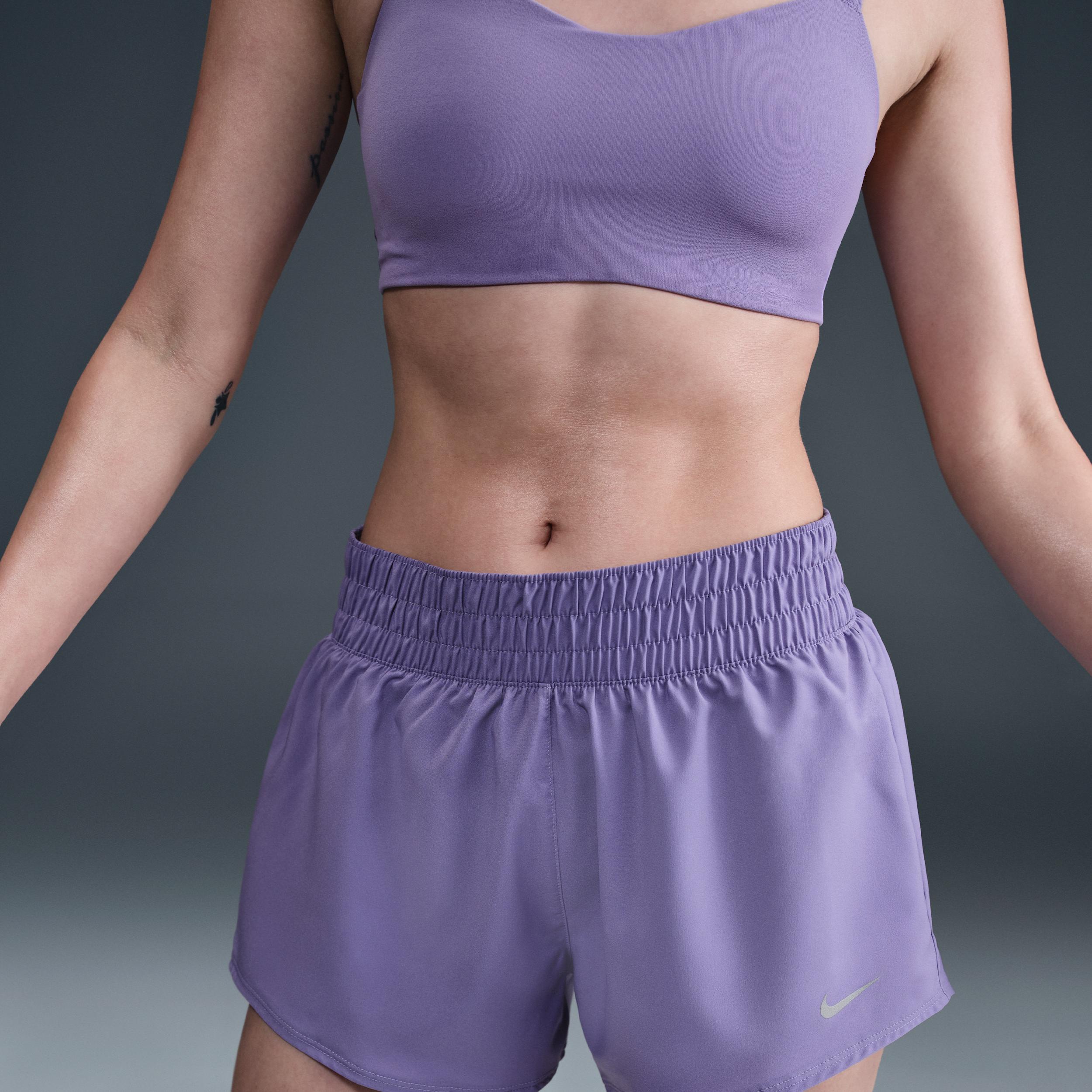 Nike Womens One Dri-FIT Mid-Rise 3 Brief-Lined Shorts | DX6010-527 Product Image