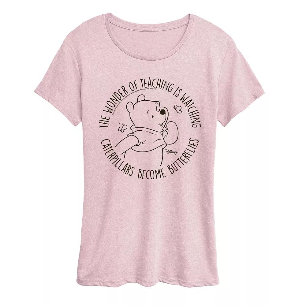 Disney's Winnie The Pooh Women's Wonder of Teaching Graphic Tee,  Product Image