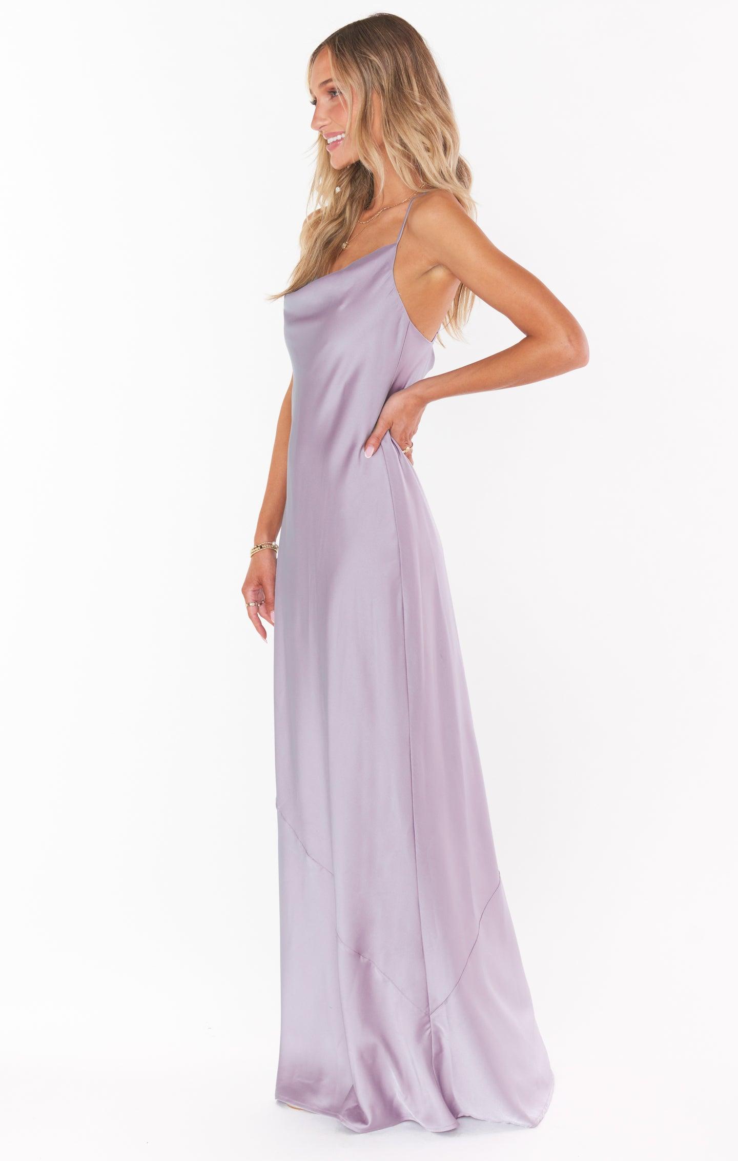 Tuscany Maxi Slip Dress ~ Dusty Purple Luxe Satin Product Image