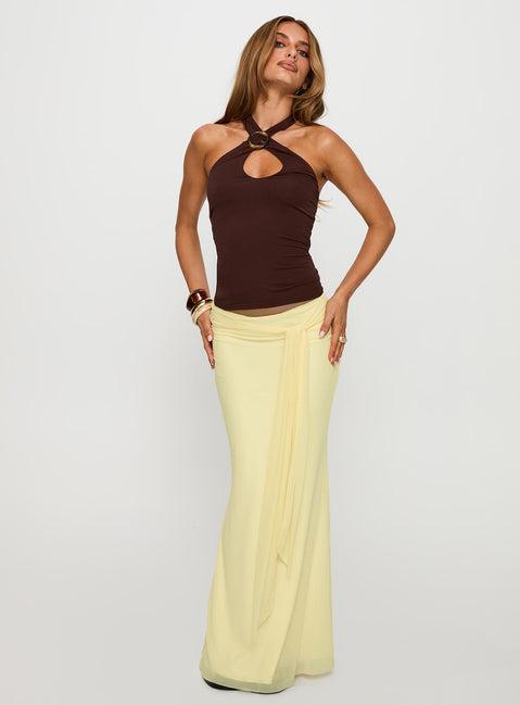 Caviar Tie Maxi Skirt Lemon Product Image