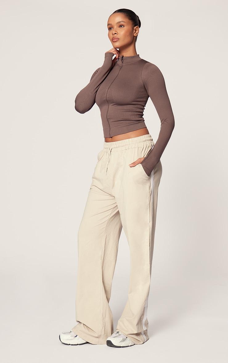 Chocolate Seamless Active Zip Jacket Product Image