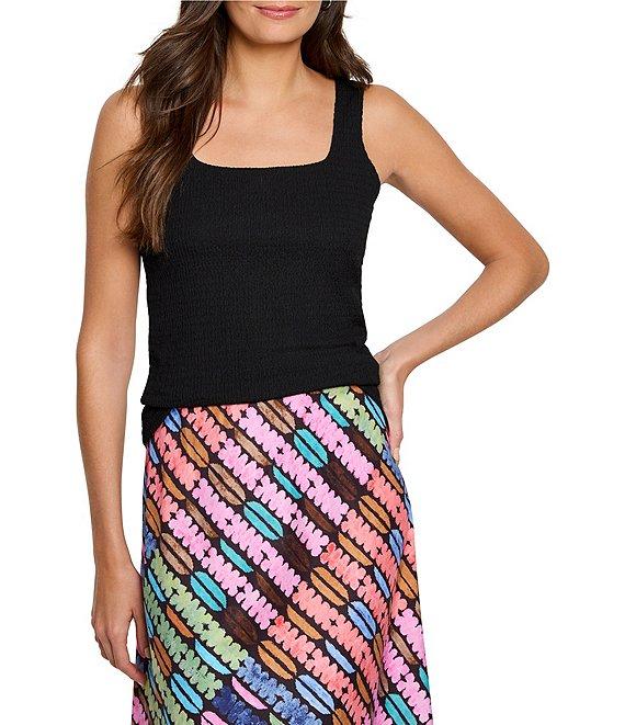 NIC + ZOE Bubble Knit Square Neck Sleeveless Tank Product Image