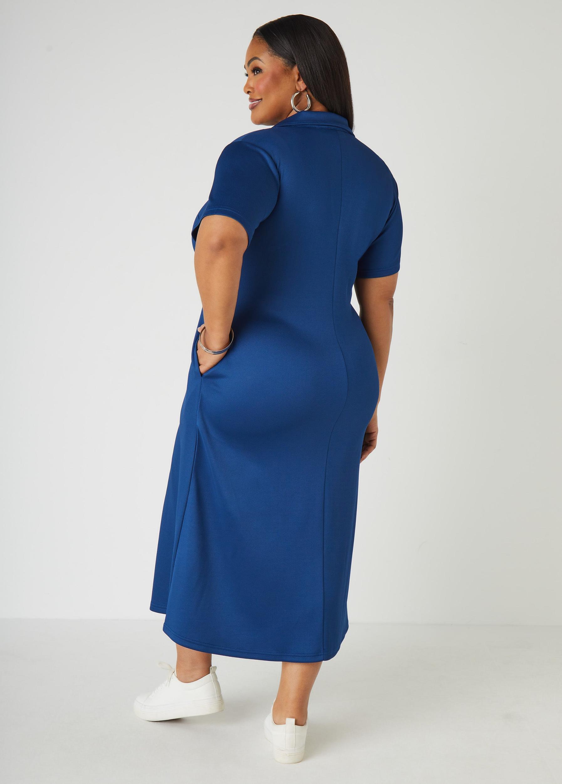 V Neck Polo Maxi Dress Product Image