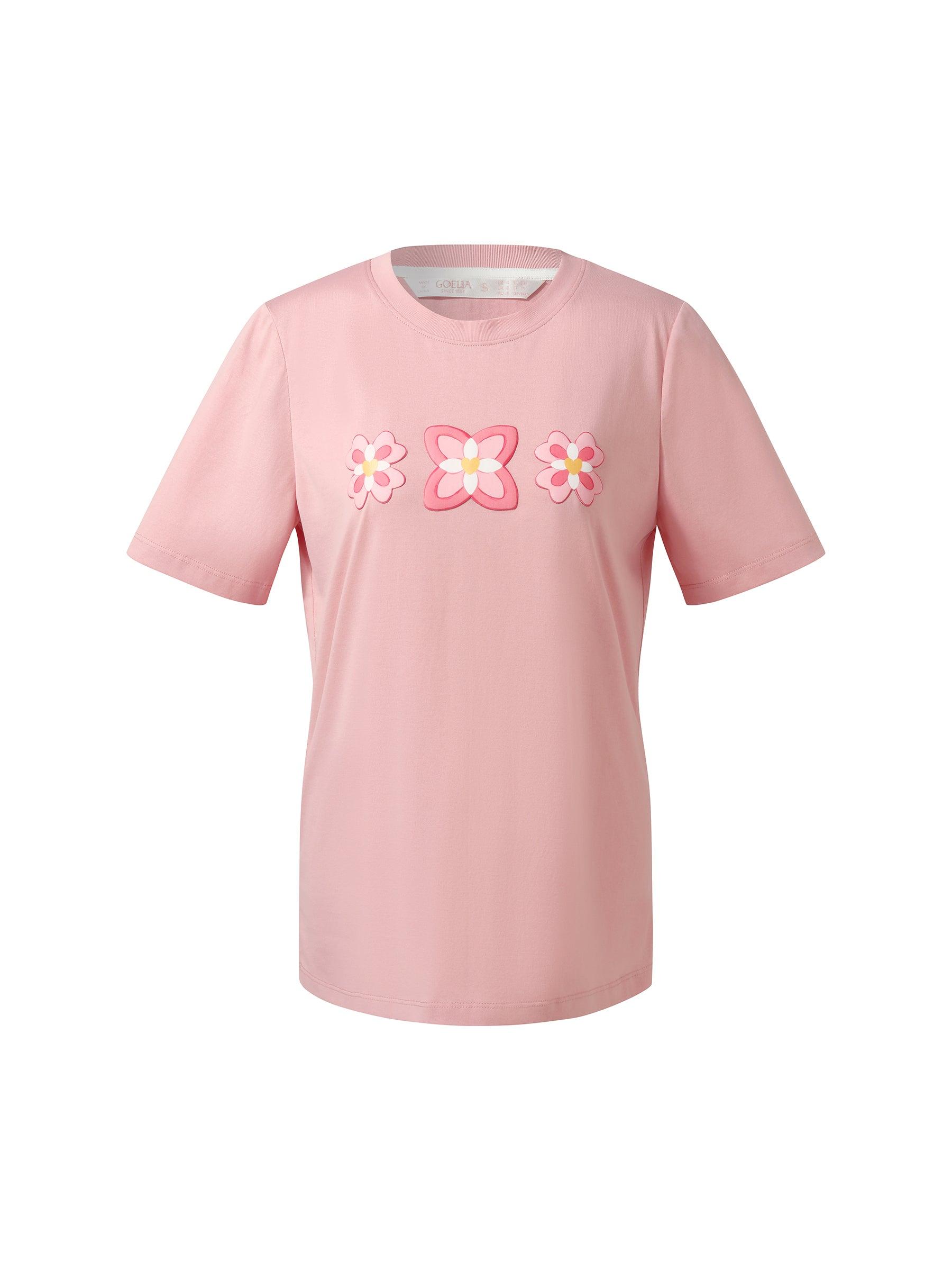 Floral Print Round Neck Women T-Shirt Product Image