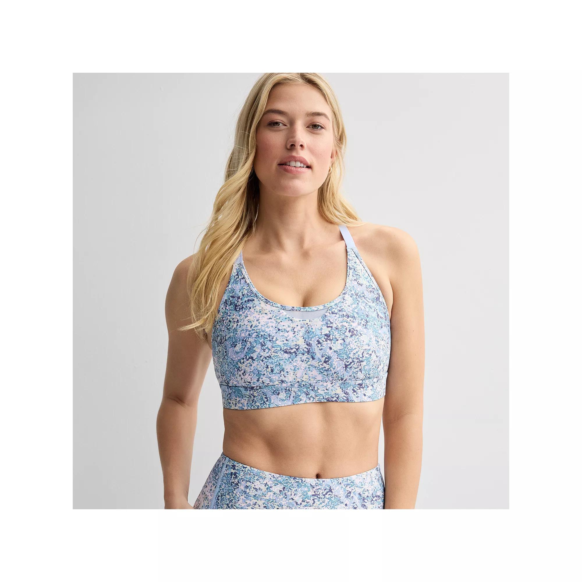Women's Tek Gear® Ultrastretch Adjustable Mesh Sports Bra, Size: Small, Blue Spots Product Image