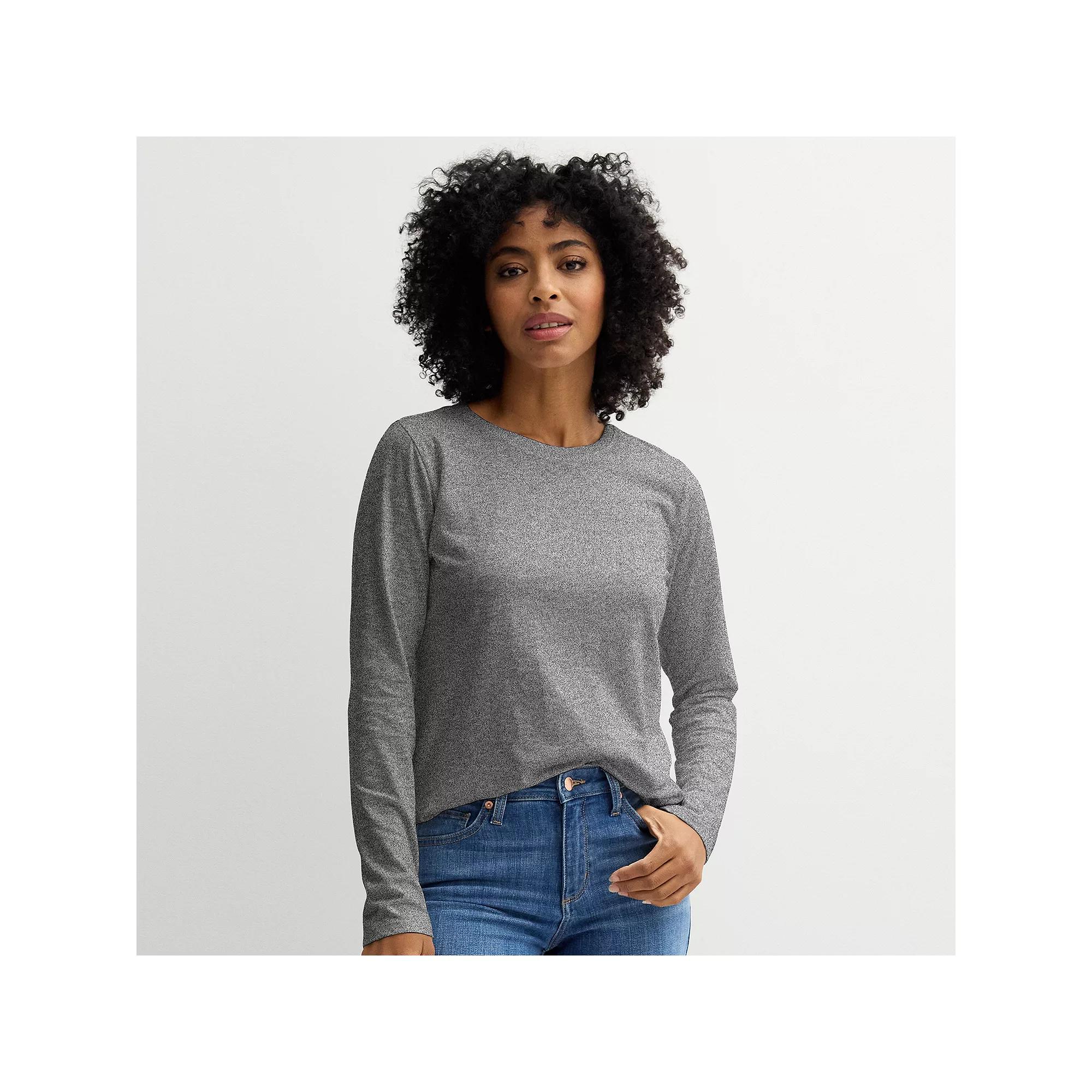 Women's Sonoma Goods For Life® Everyday Long Sleeve Crewneck Tee,  Product Image