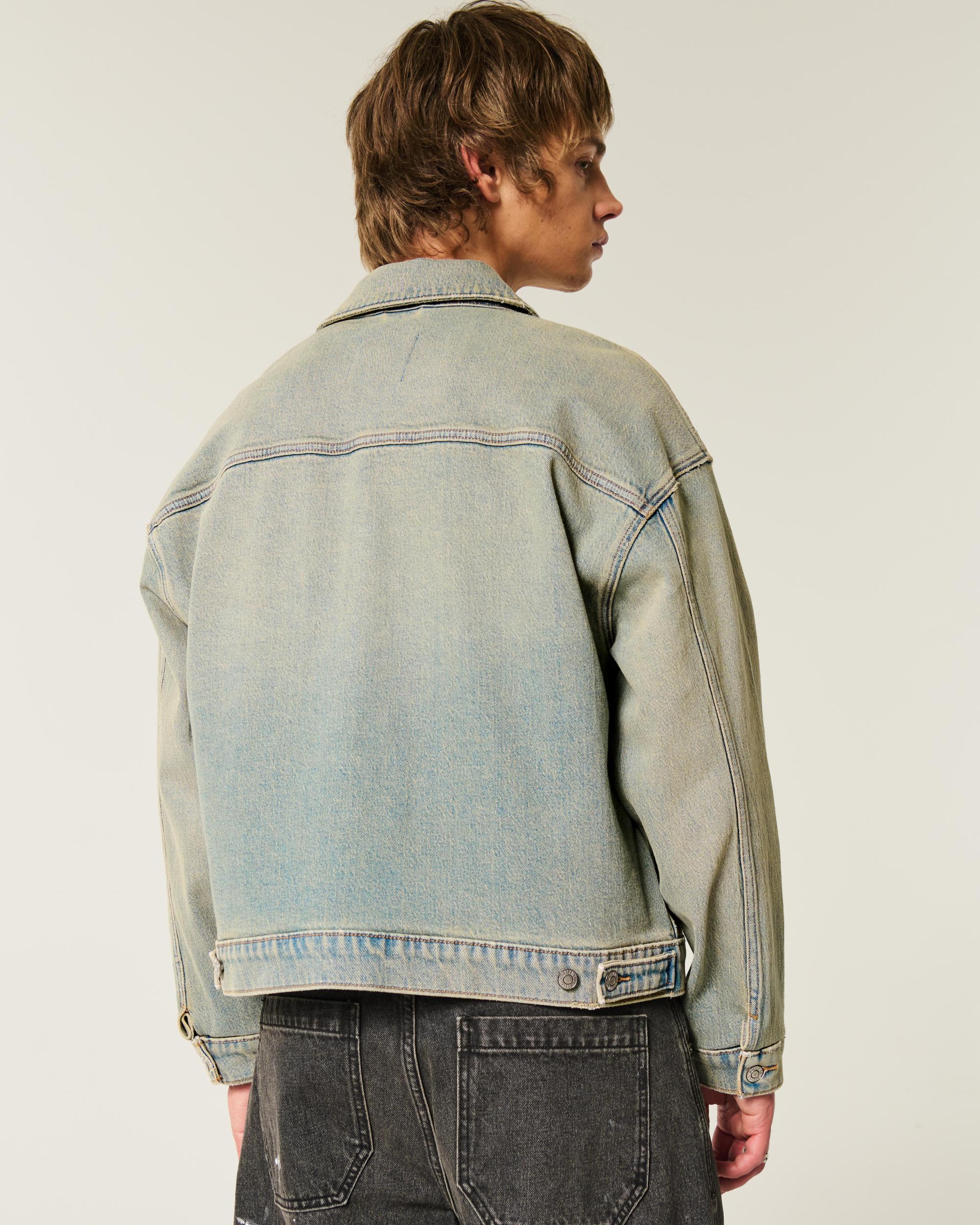 Washed Black Denim Trucker Jacket Product Image
