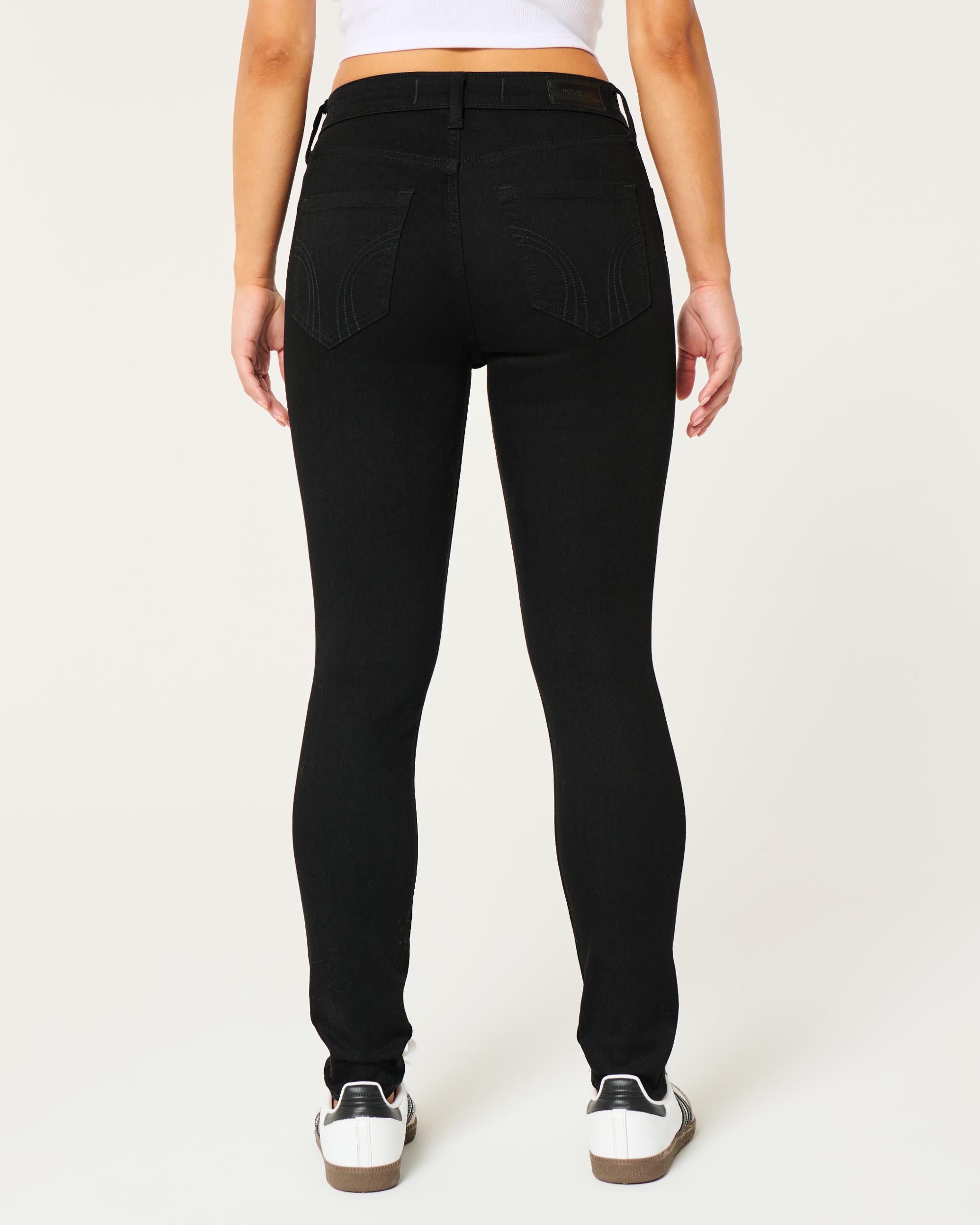 High-Rise Ripped Black Super Skinny Jeans Product Image
