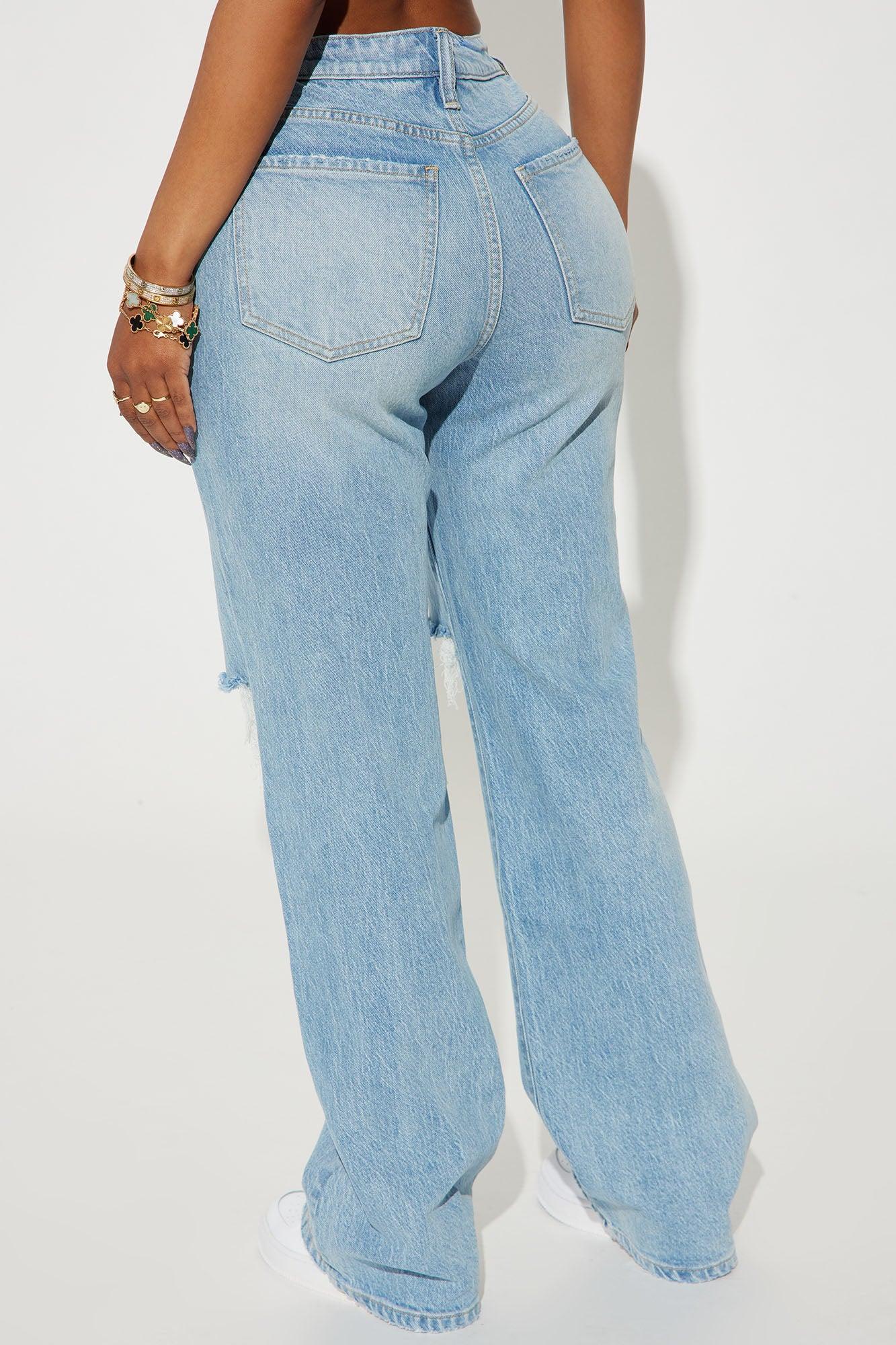 Playing Games Ripped Straight Leg Jeans - Medium Wash Product Image