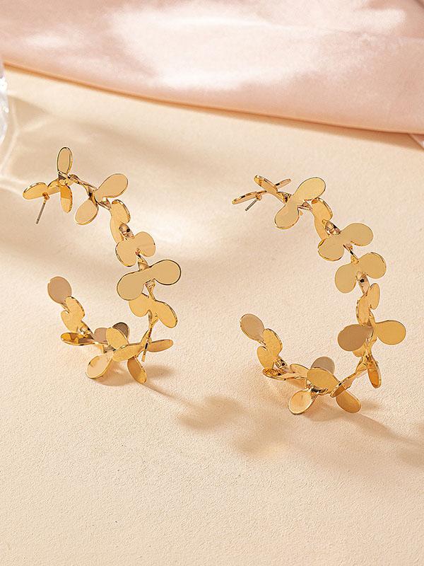 Flower Shape Geometric Drop Earrings Product Image