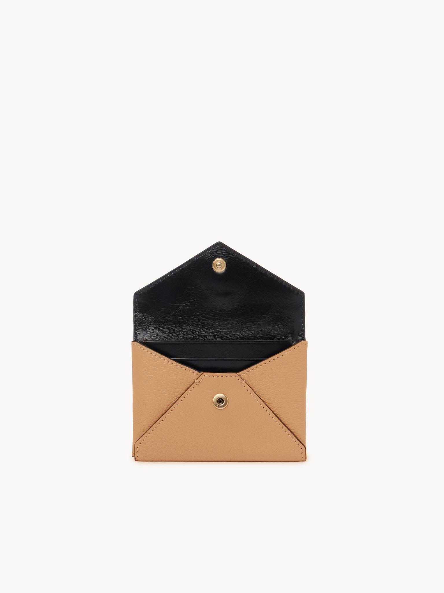 Envelope card holder in grained leather Product Image