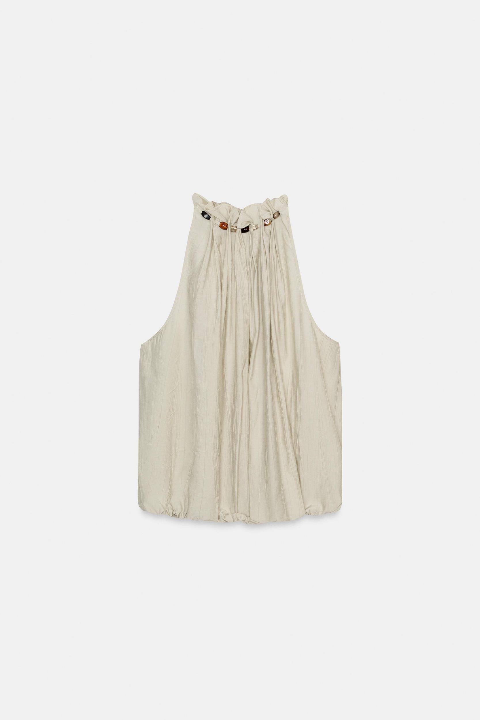BEADED BALLOON HALTER TOP Product Image