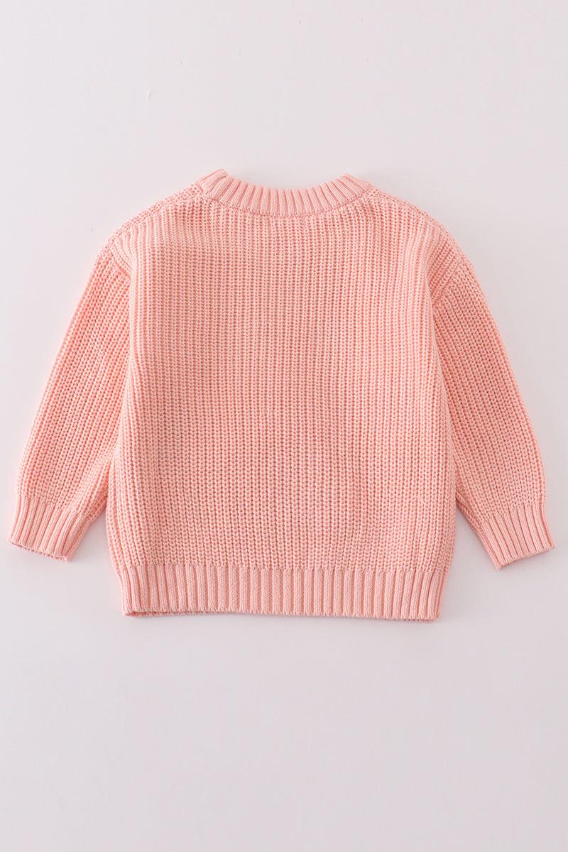 Pink floral hand-embroidery jumper sweater Product Image