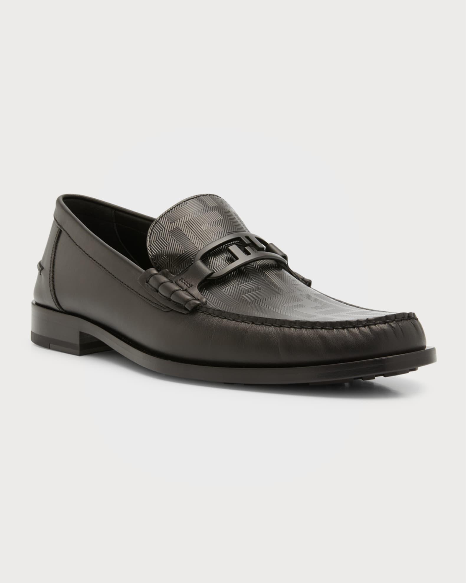 Men's Tonal FF-Monogram Leather Loafers Product Image