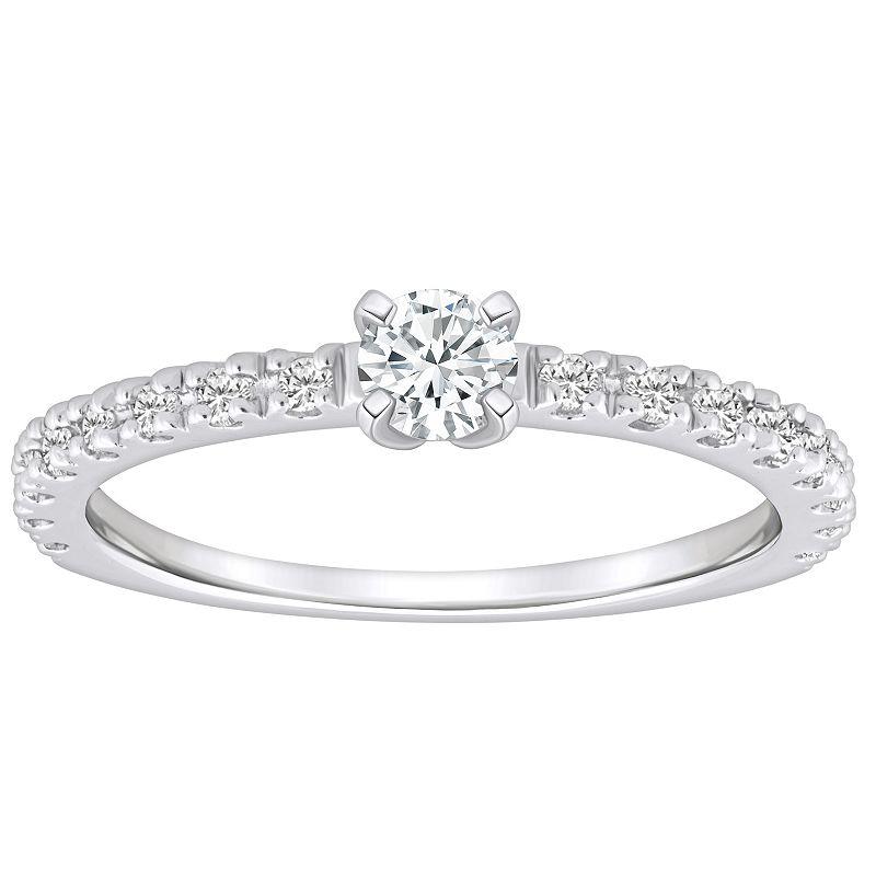 Alyson Layne 14k Gold 1/2 Carat T.W. Diamond Round Cut Embellished Band Engagement Ring, Womens 14k Two Tone Rose Gold Product Image