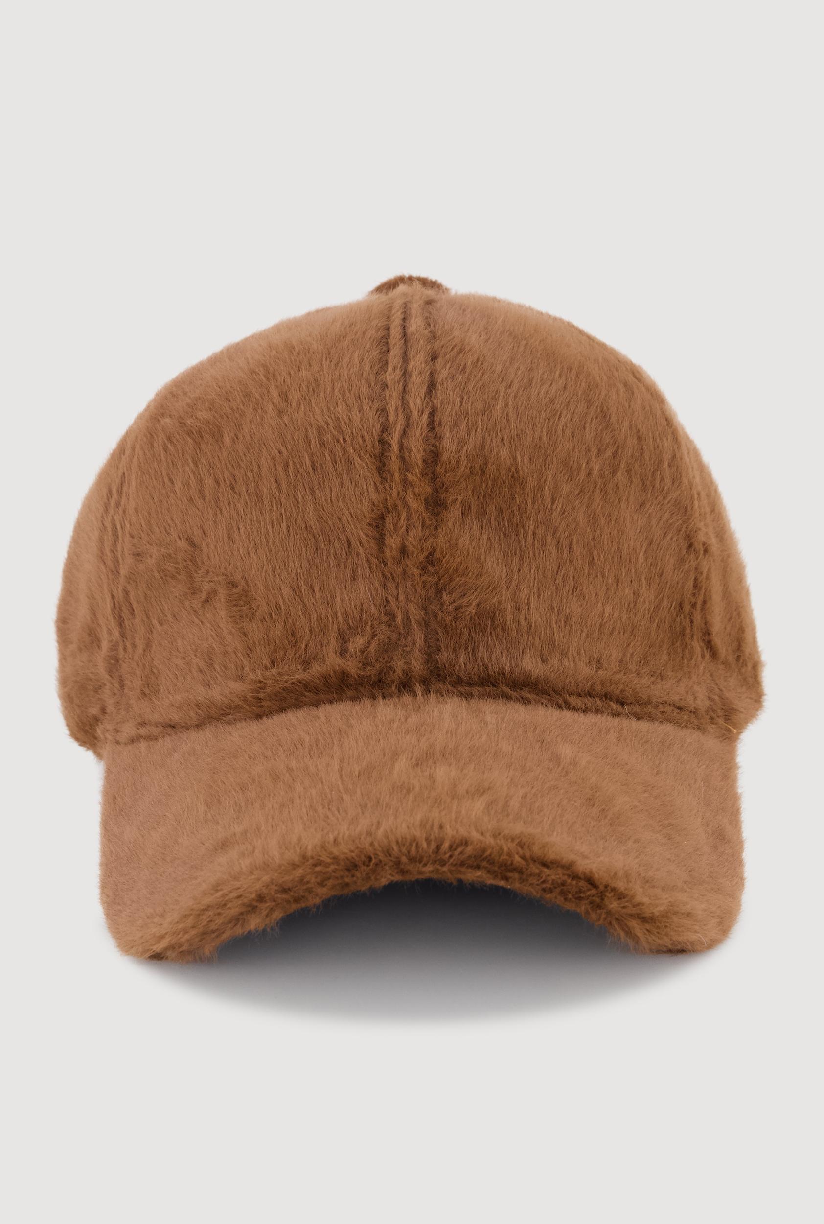 Solid Faux Fur Baseball Cap Female Product Image