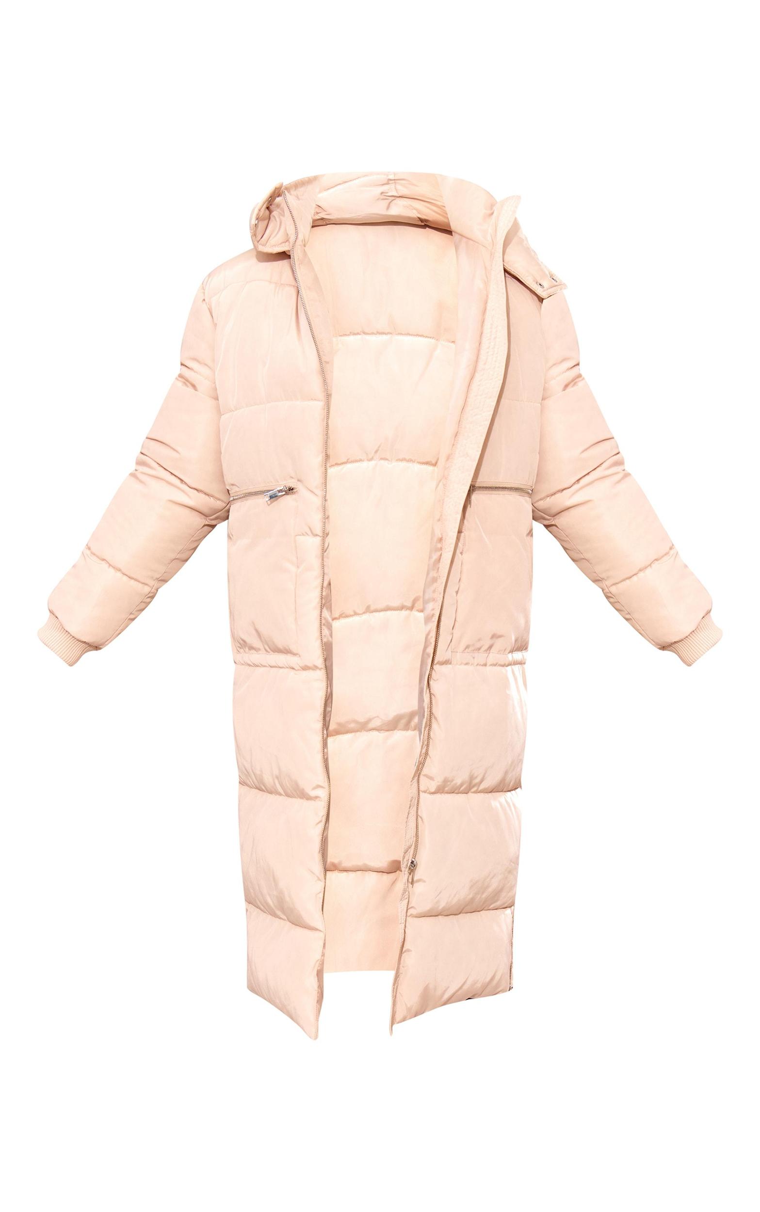 Stone Hooded Maxi Puffer Coat Product Image