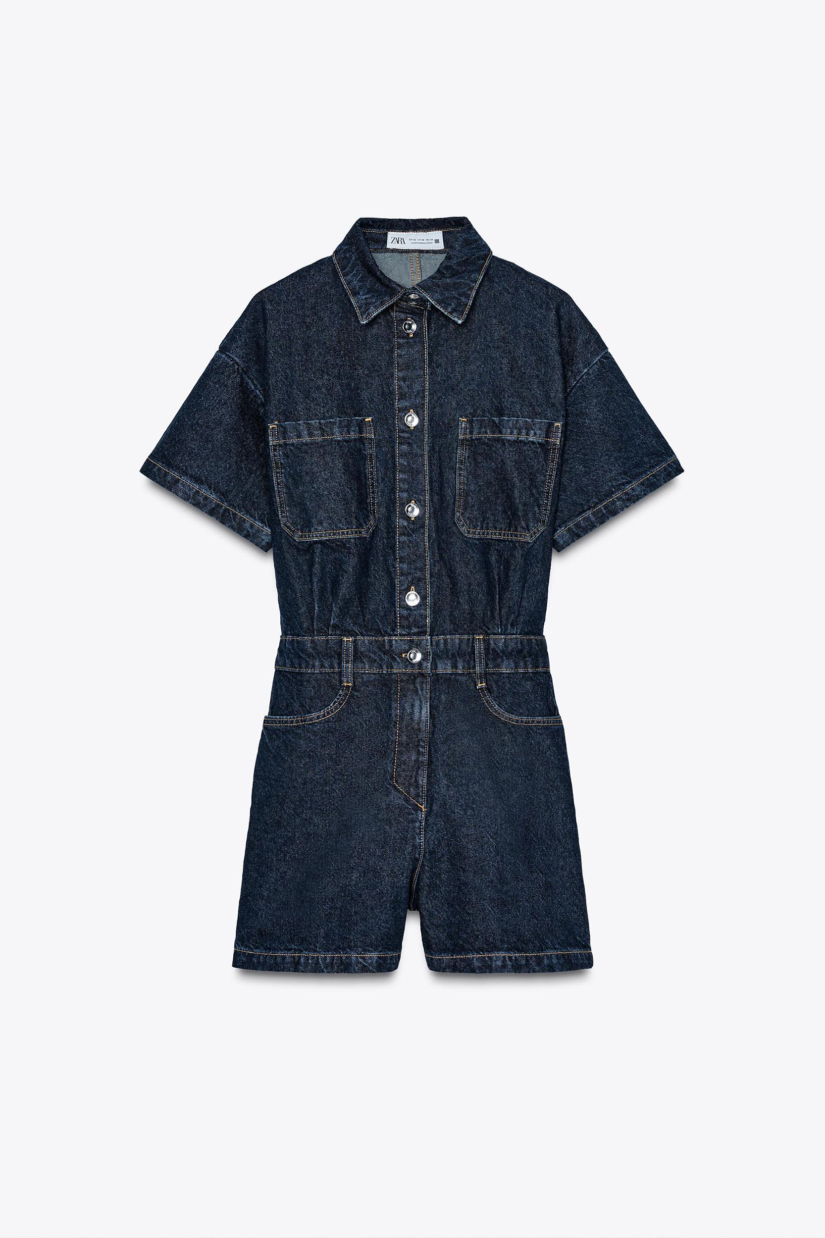 Z1975 SHORT SLEEVE DENIM JUMPSUIT Product Image
