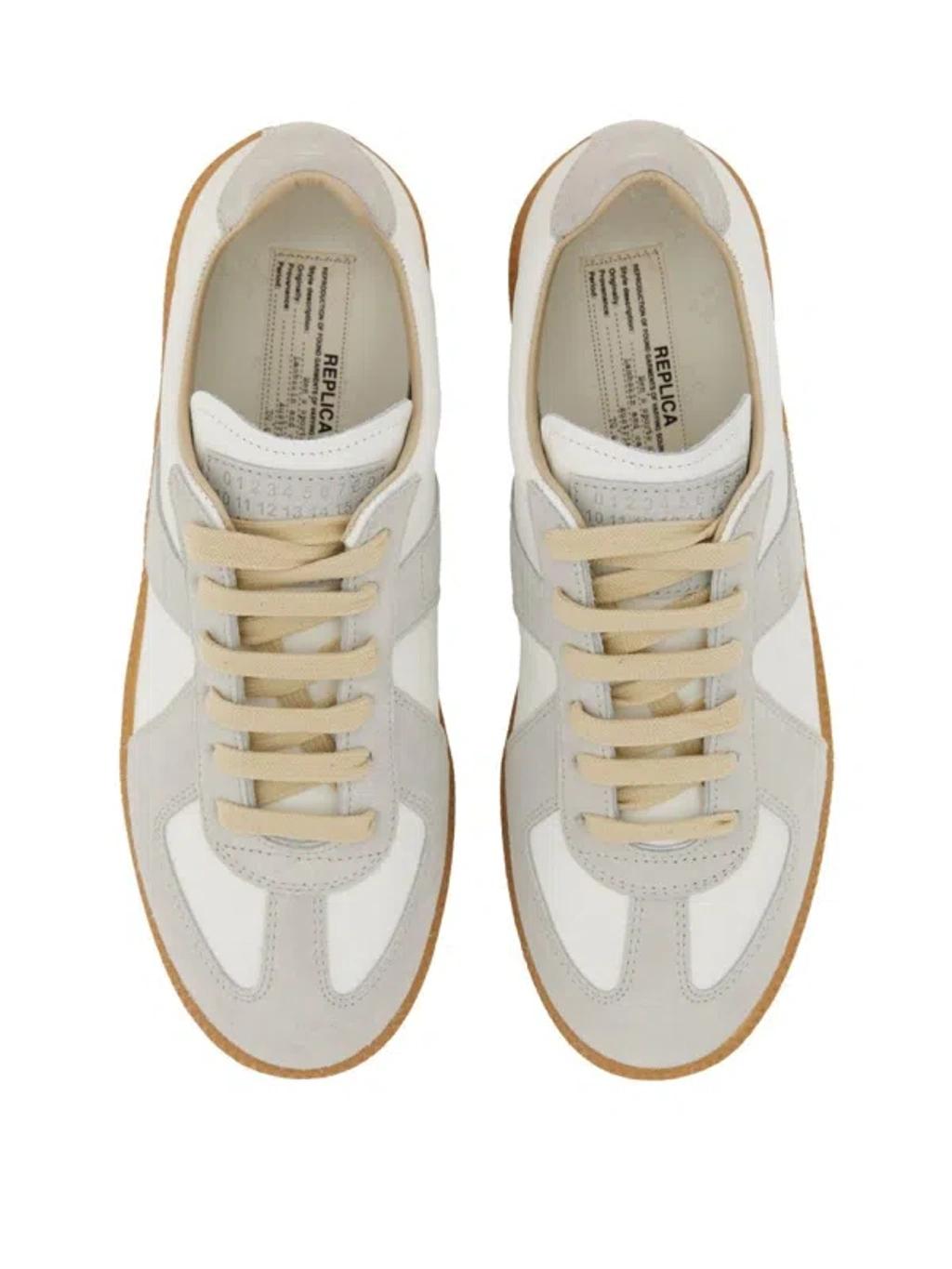 MAISON MARGIELA Replica Leather And Suede Sneakers In White Product Image