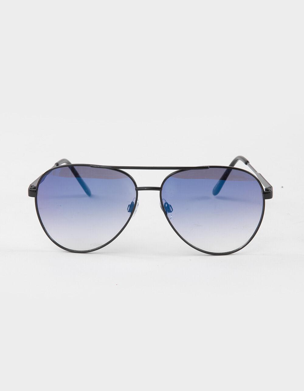 RSQ Metal Oval Gradient Sunglasses - BLACK/BLUE Product Image