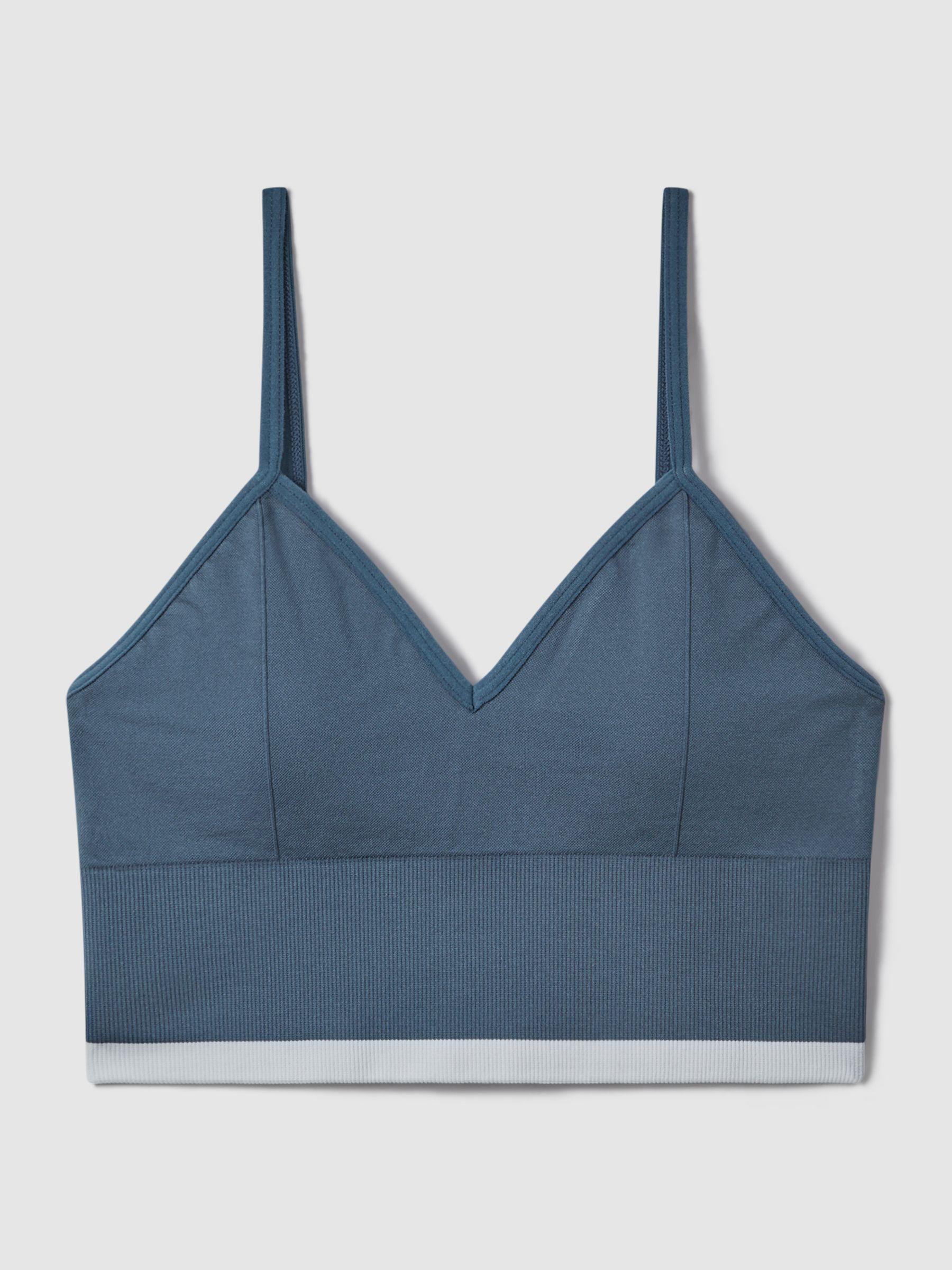 The Upside V-Neck Sports Bra in Blue Product Image