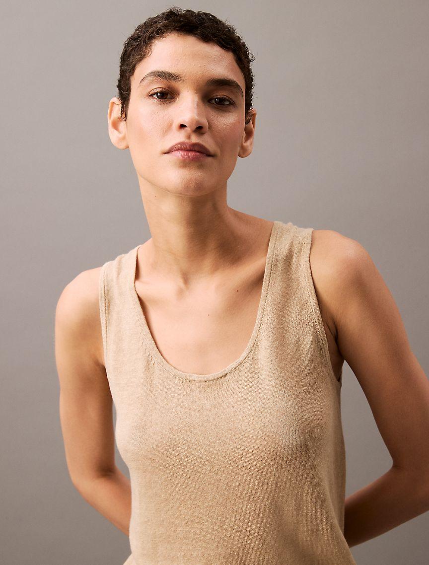 Linen Blend Sweater Tank Top Product Image