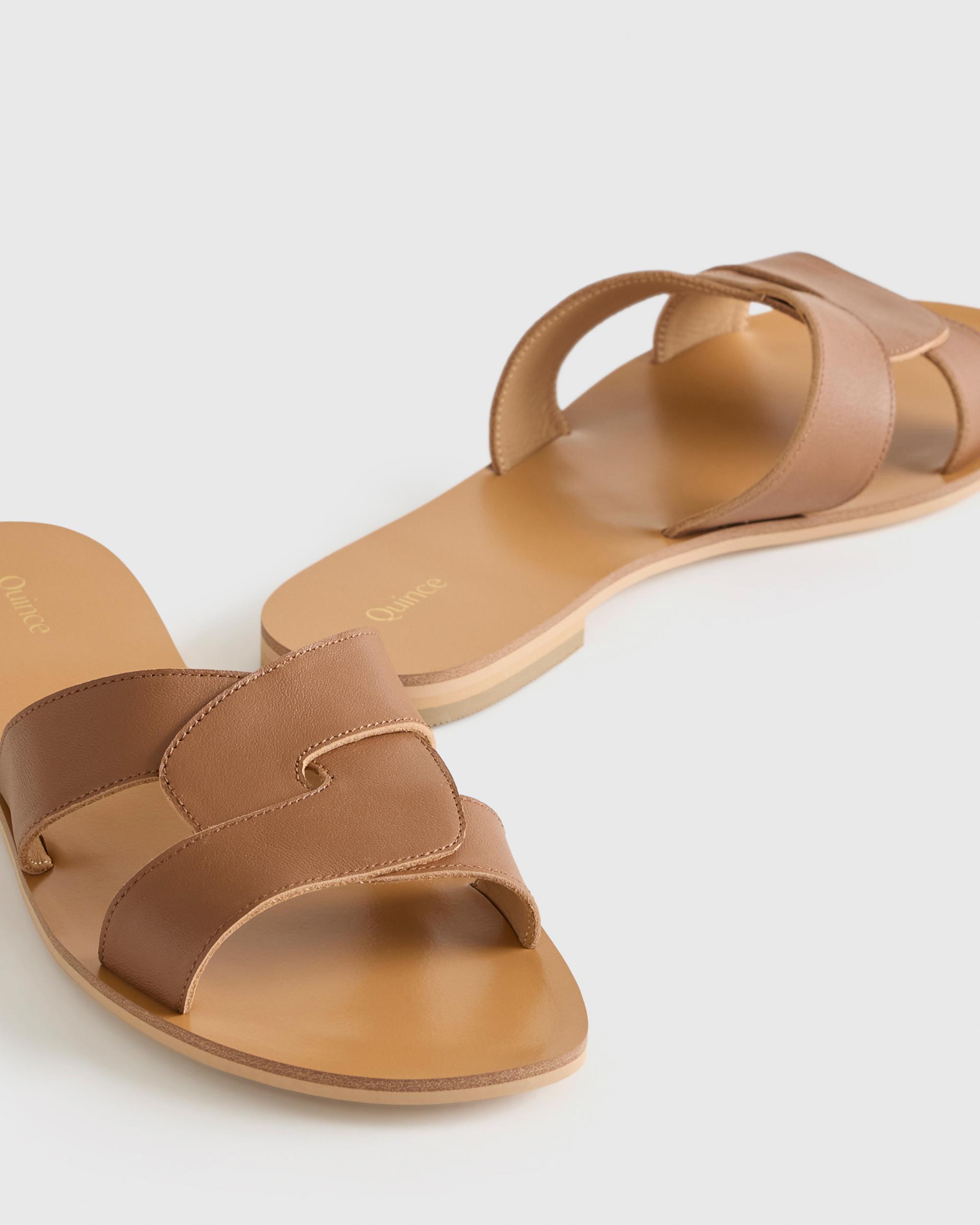 Quince | Women's Italian Leather Cutout Slide Sandal Product Image