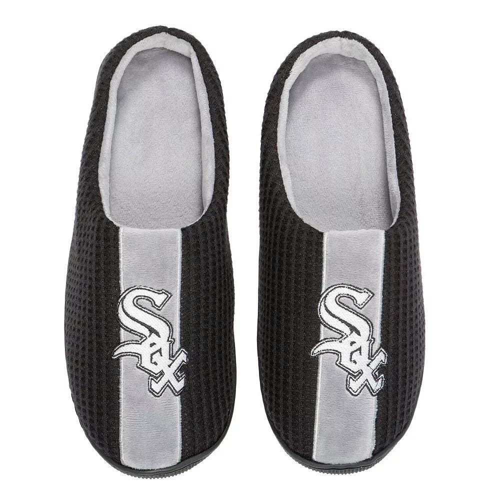 Men's FOCO Black Chicago White Sox Team Stripe Memory Foam Slide Slippers, Size: Medium Product Image