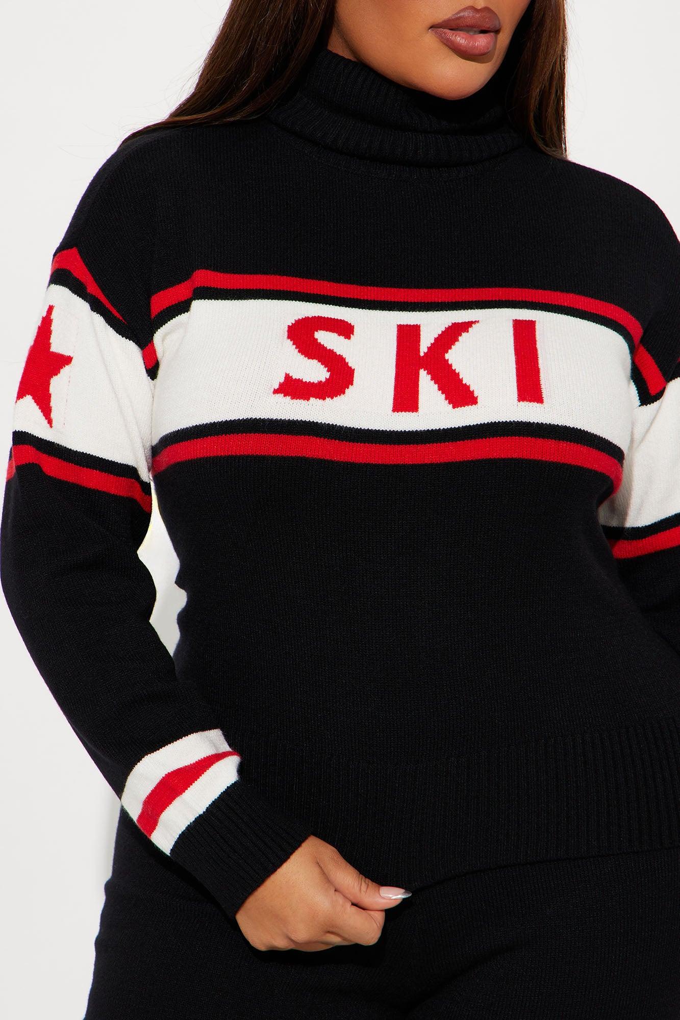 Ski Bunny Sweater Pant Set - Black Product Image