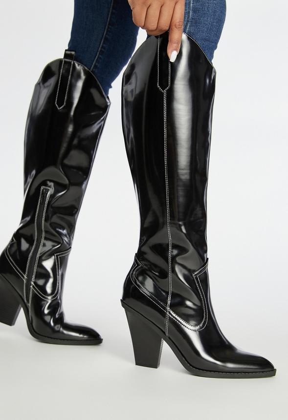 JustFab Margaux Platform Loafer Pump Womens Black/ White Size 8.5 Product Image