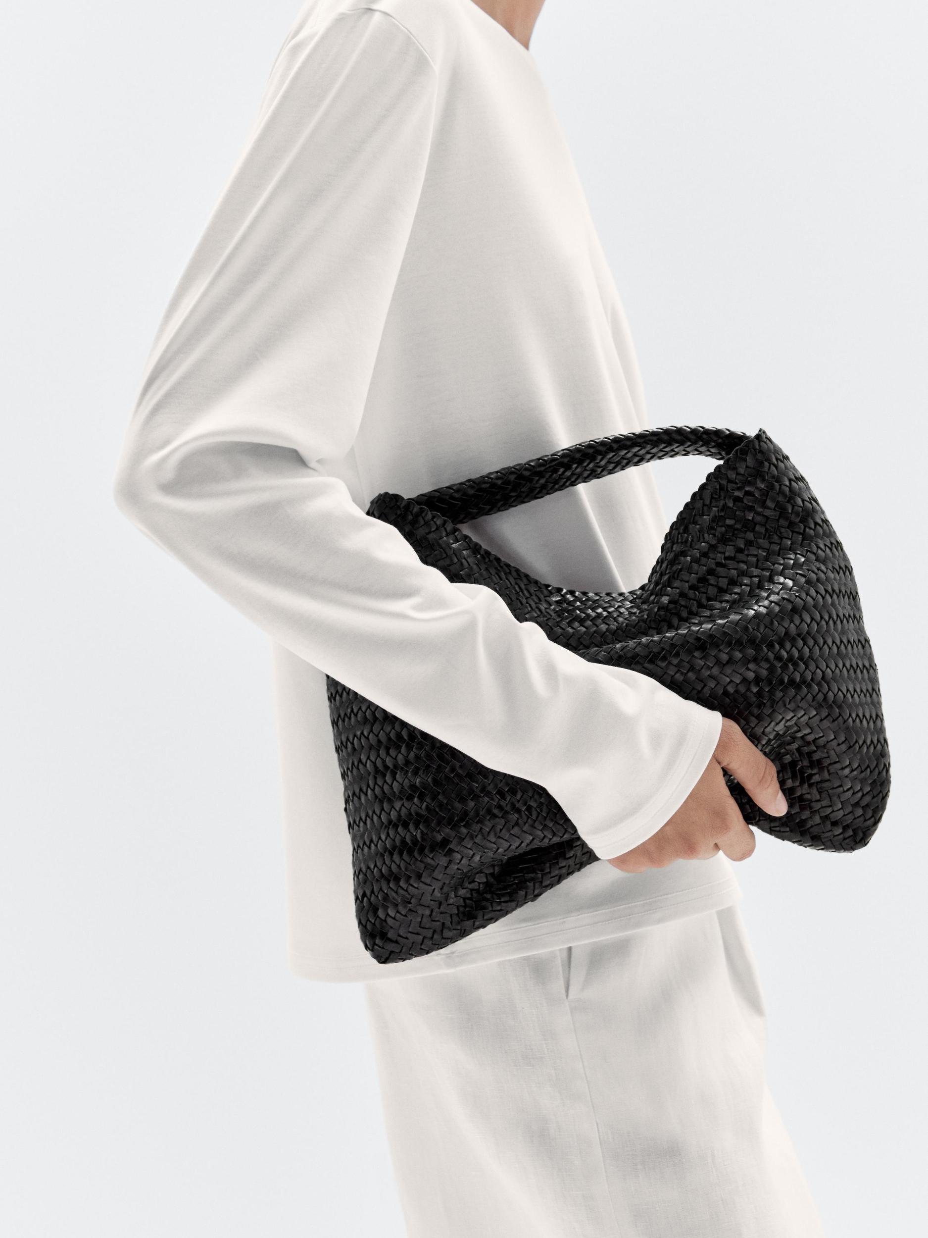 Braided nappa leather shopper bag Product Image