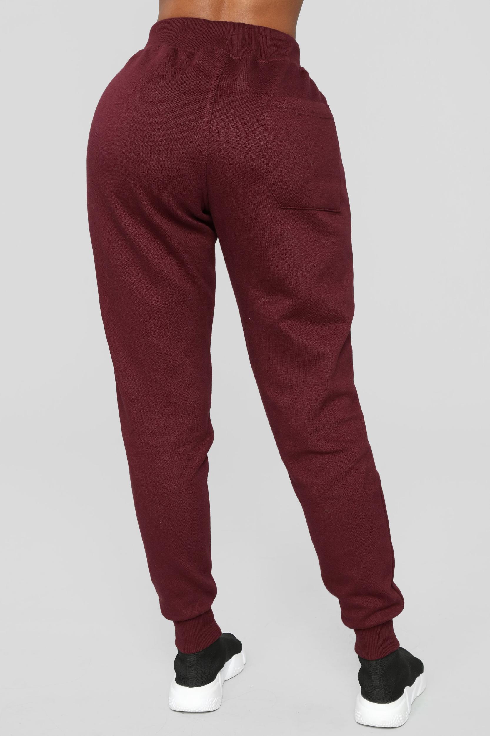 Stole Your Boyfriend's Oversized Jogger - Burgundy Product Image