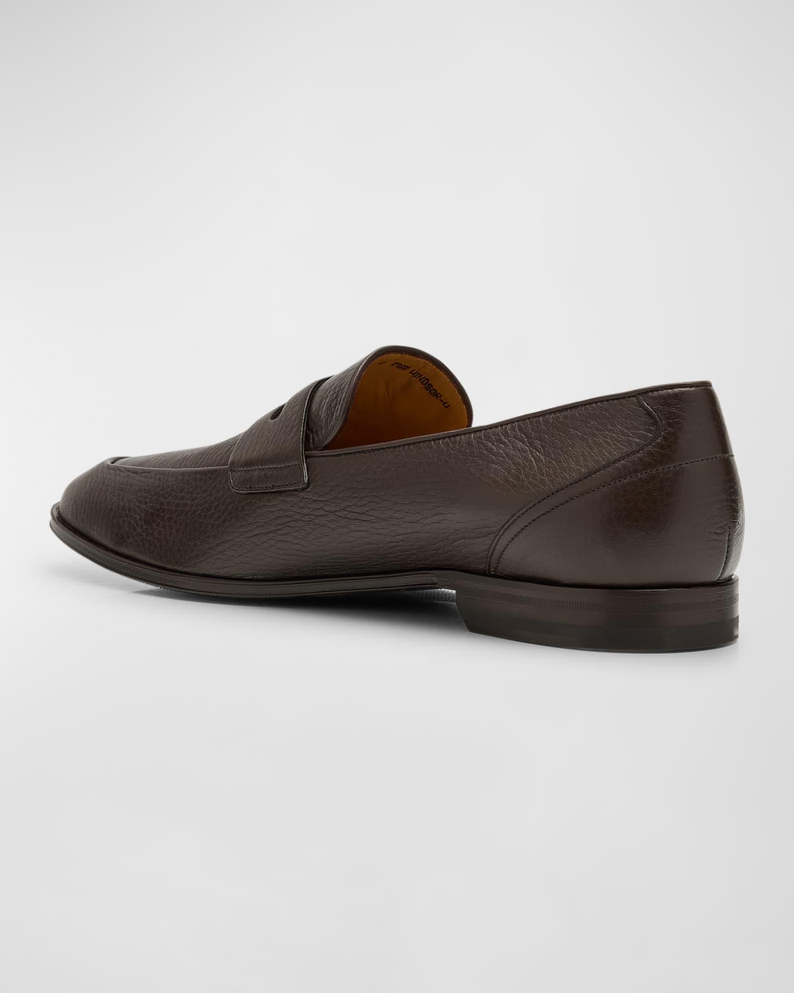 Men's Windsor Grained Leather Penny Loafers Product Image