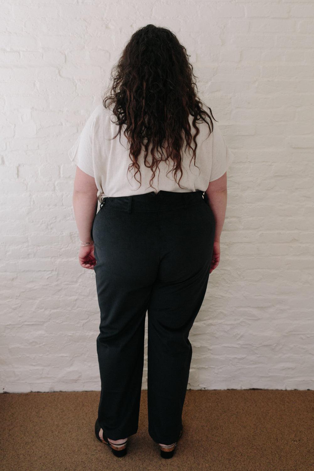 Long Perfect Pant in Black Velvet Product Image