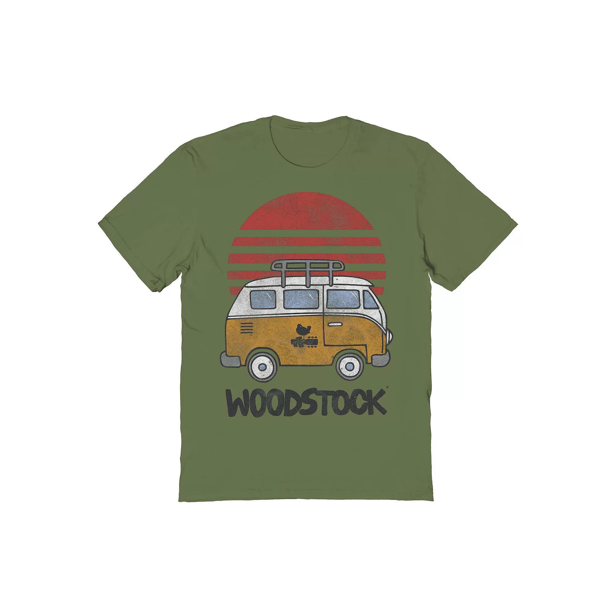 Men's Woodstock Bus Graphic Tee, Size: Medium, Green Product Image