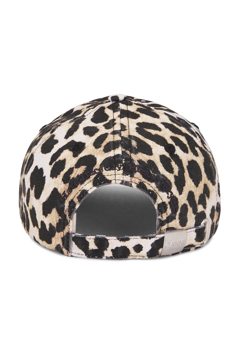 Washed Cotton Canvas Embroidered Cap Ganni Product Image