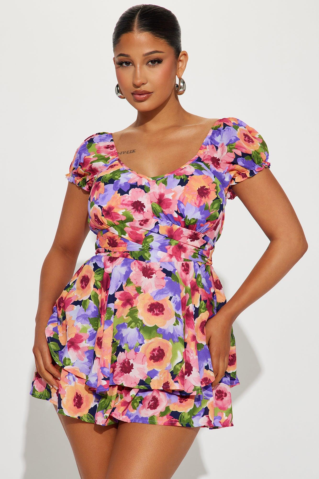 Softer Side Romper - Purple/combo Product Image