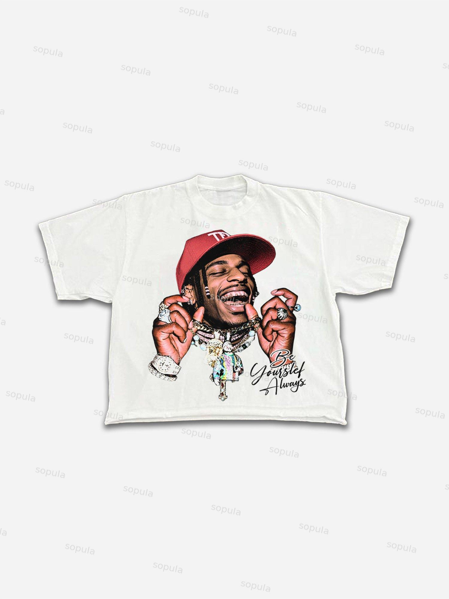 Vintage Street Character Graphic Cropped T-shirt Product Image