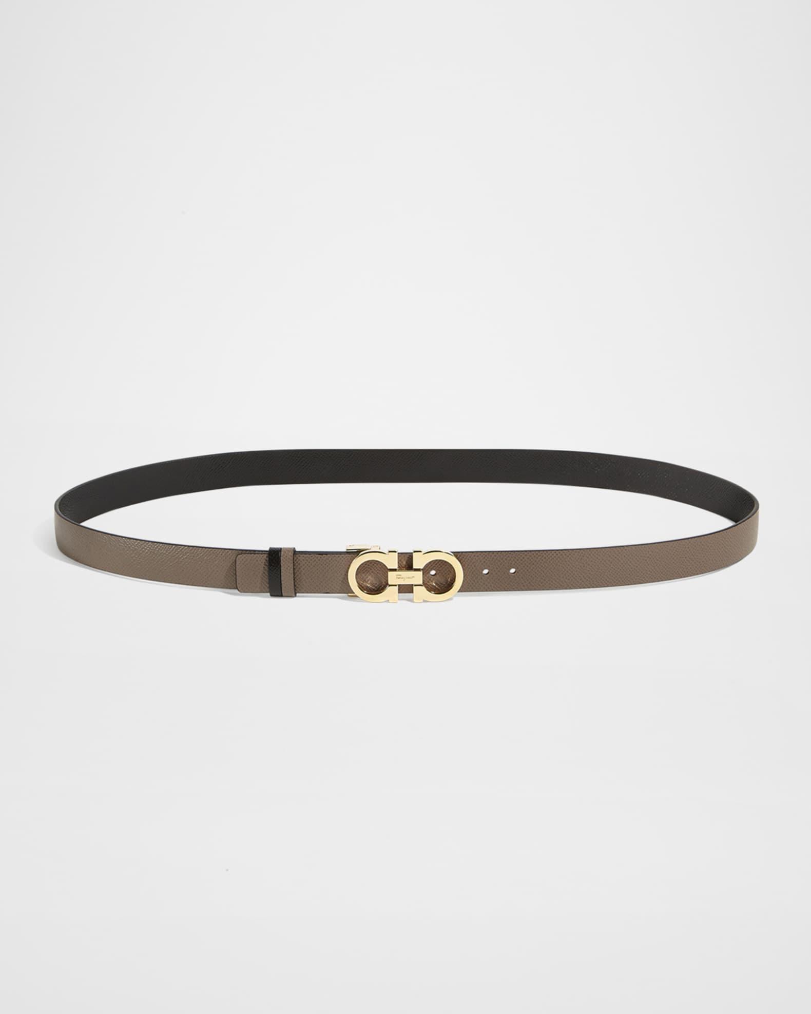 Gancini-Buckle Reversible Leather Belt Product Image