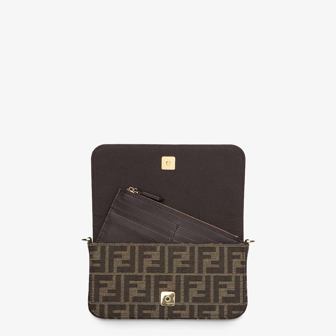 Fendigraphy Wallet On ChainBrown FF fabric wallet Product Image
