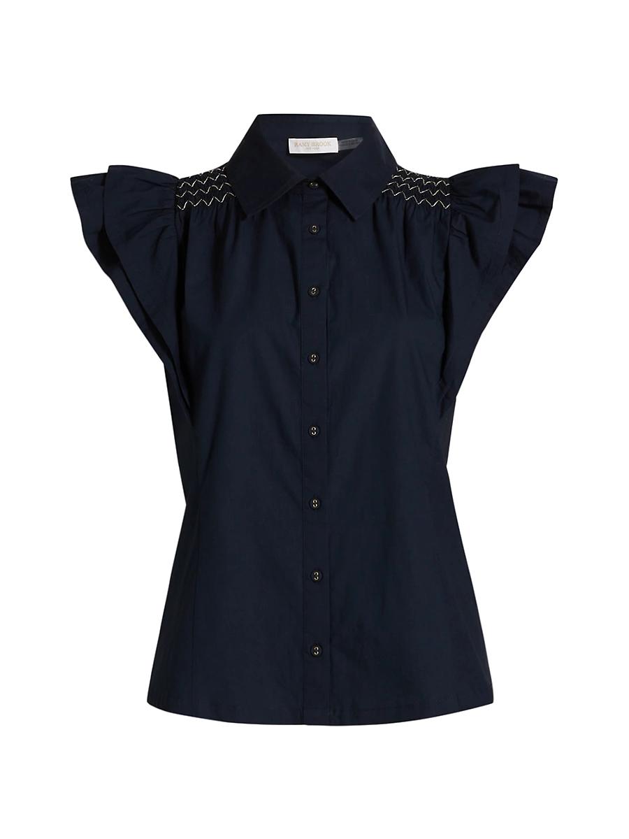 Womens Marceline Smocked Cotton Top Product Image