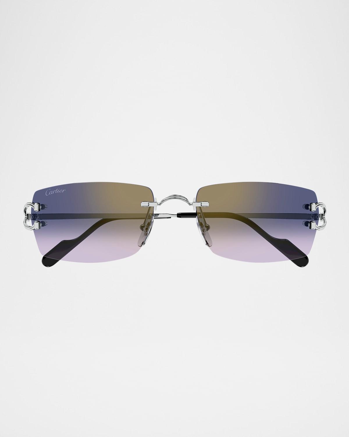 Mens C Decor 56MM Rimless Rectangular Sunglasses Product Image