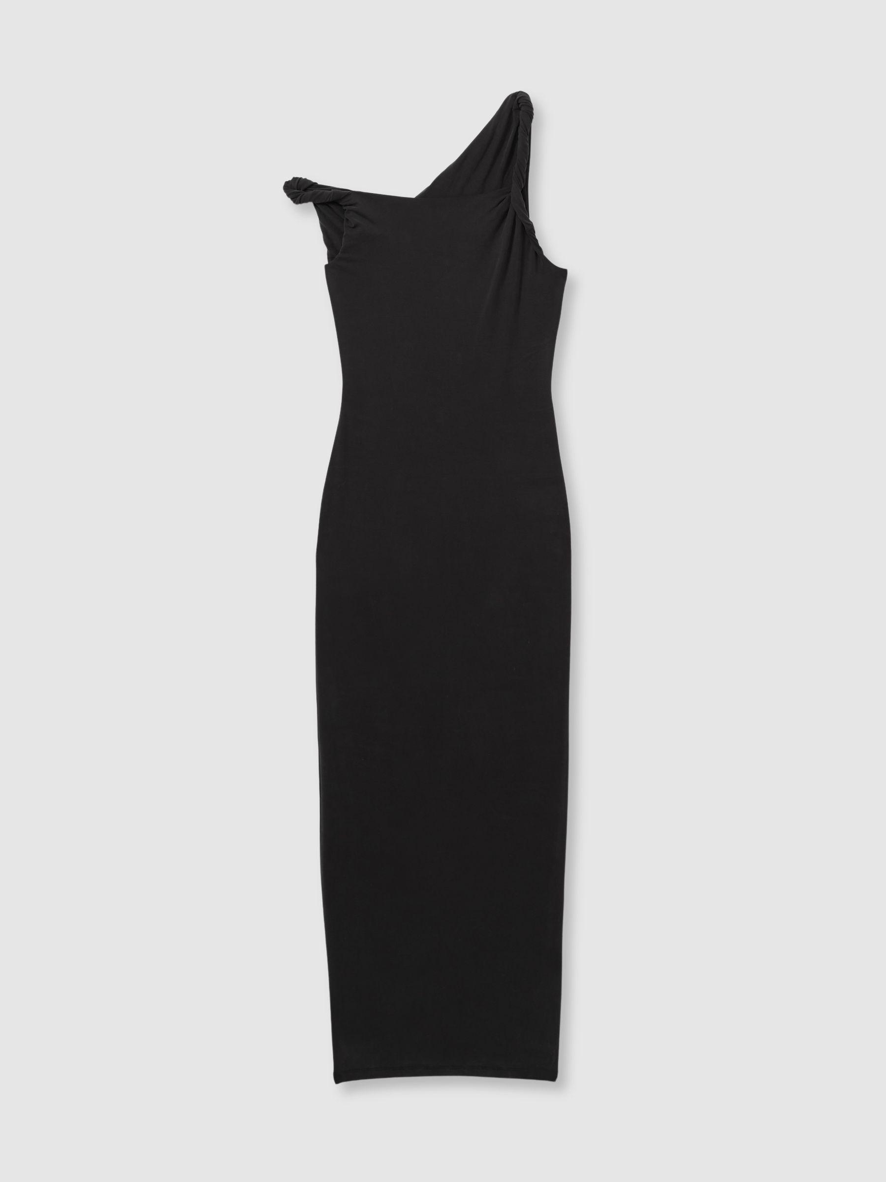 Twisted Strap Jersey Maxi Dress in Black Product Image