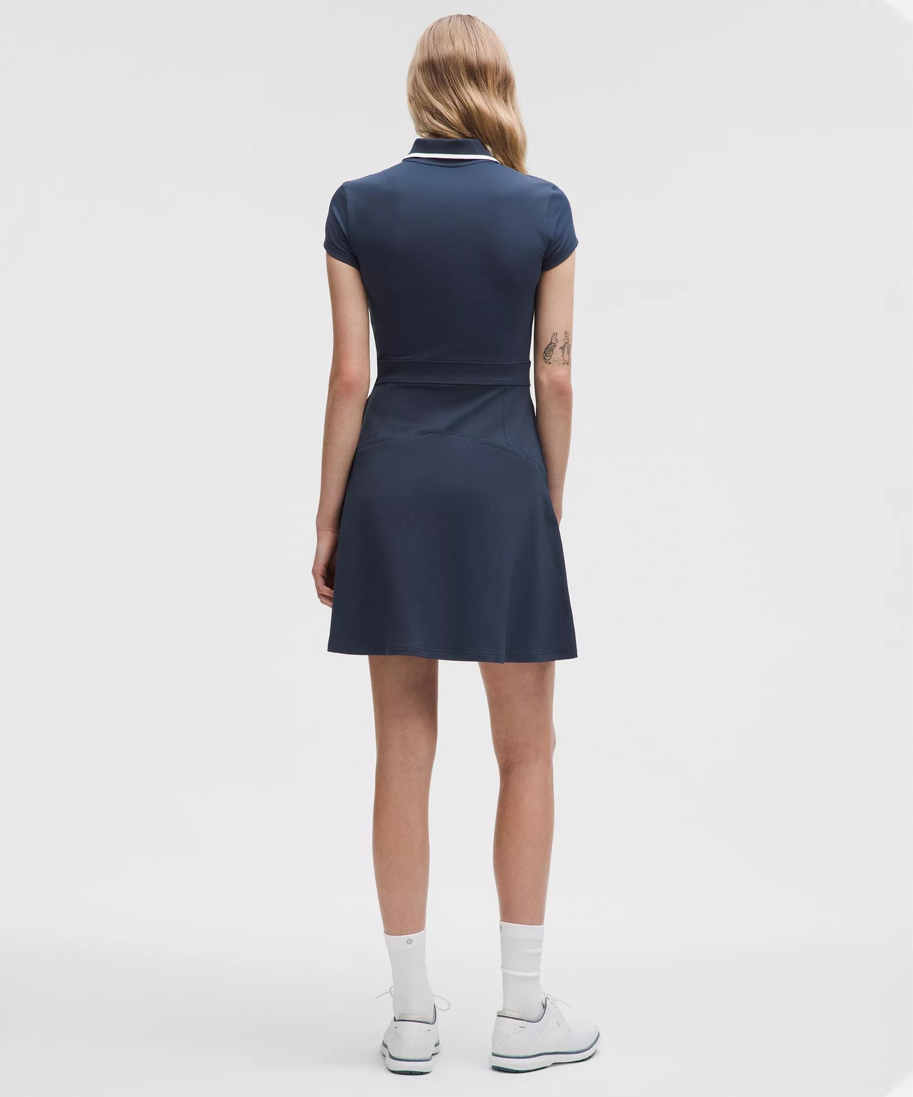 Pique Short-Sleeve Golf Polo Dress Product Image