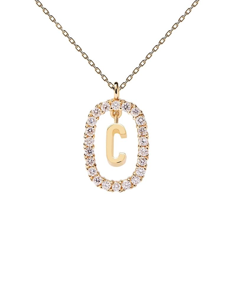 Pdpaola Womens Lab Grown Diamonds and Gold Letter Necklace Product Image