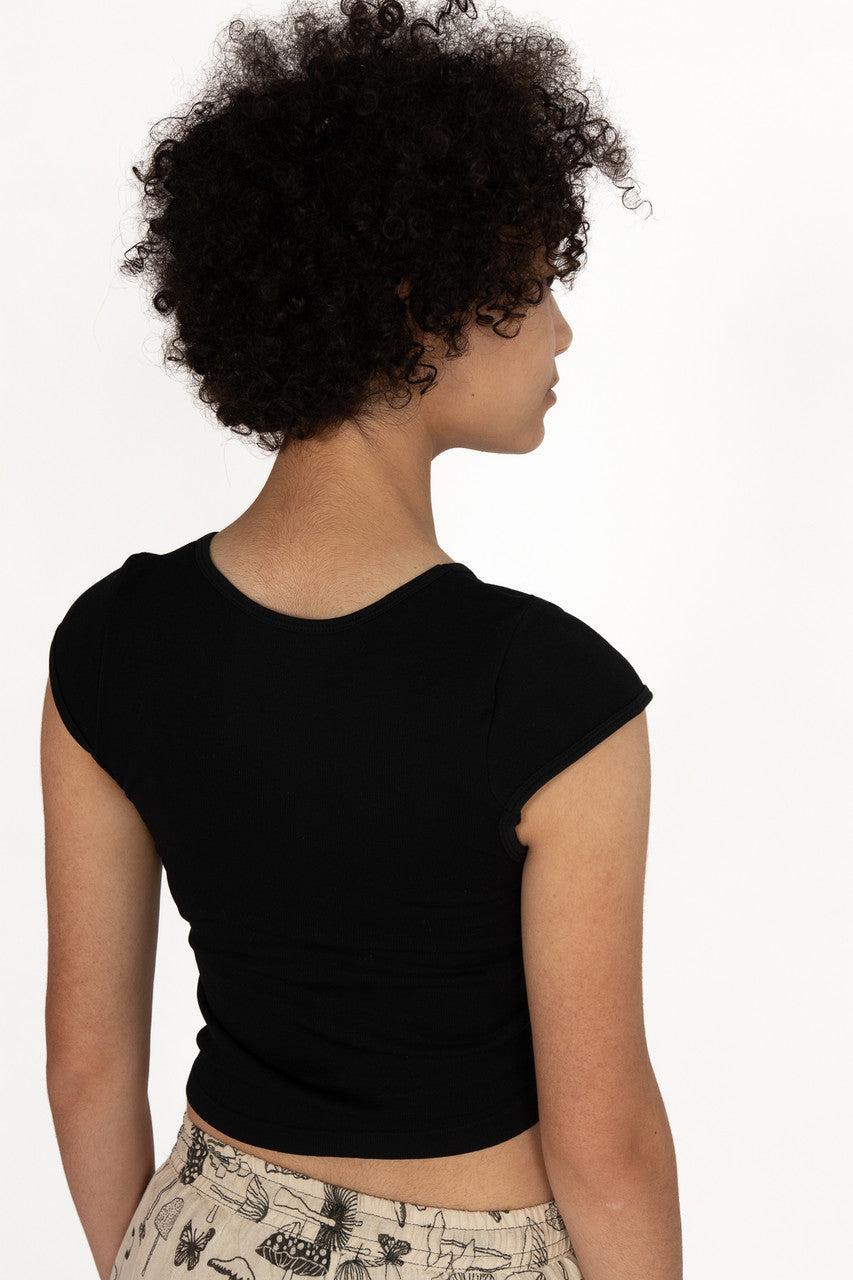 Seamless Cap Sleeve V Neck Tee Product Image