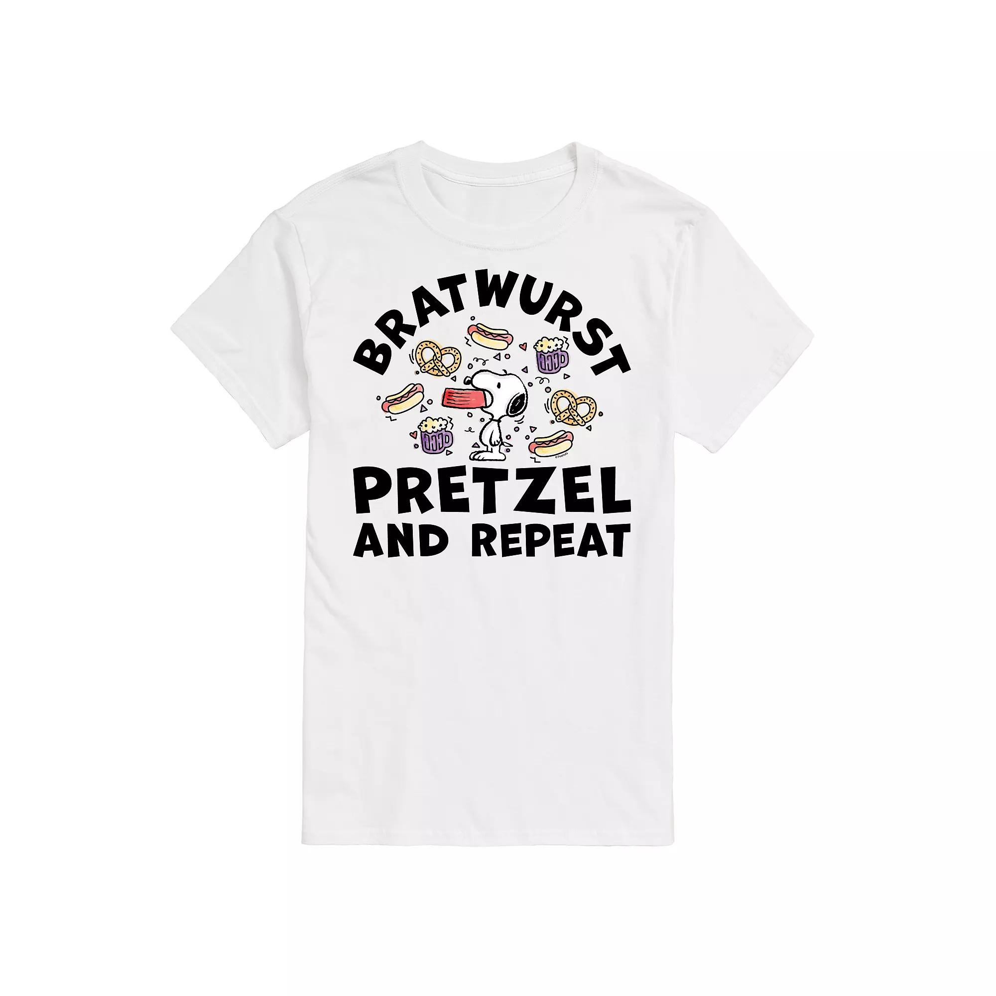 Big & Tall Peanuts Bratwurst Pretzel And Repeat Graphic Tee, Men's,  Product Image