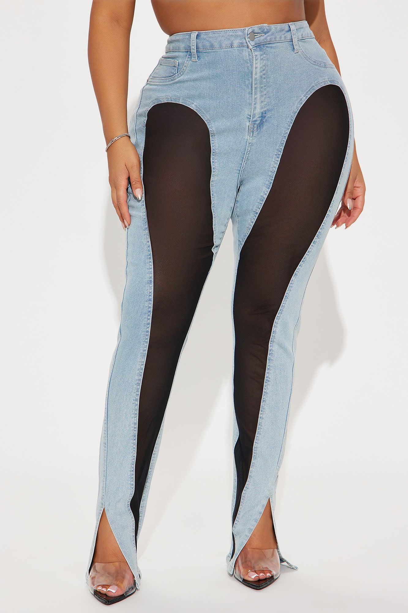 Switching Gears Stretch Split Hem Bootcut Jeans - Light Wash Product Image