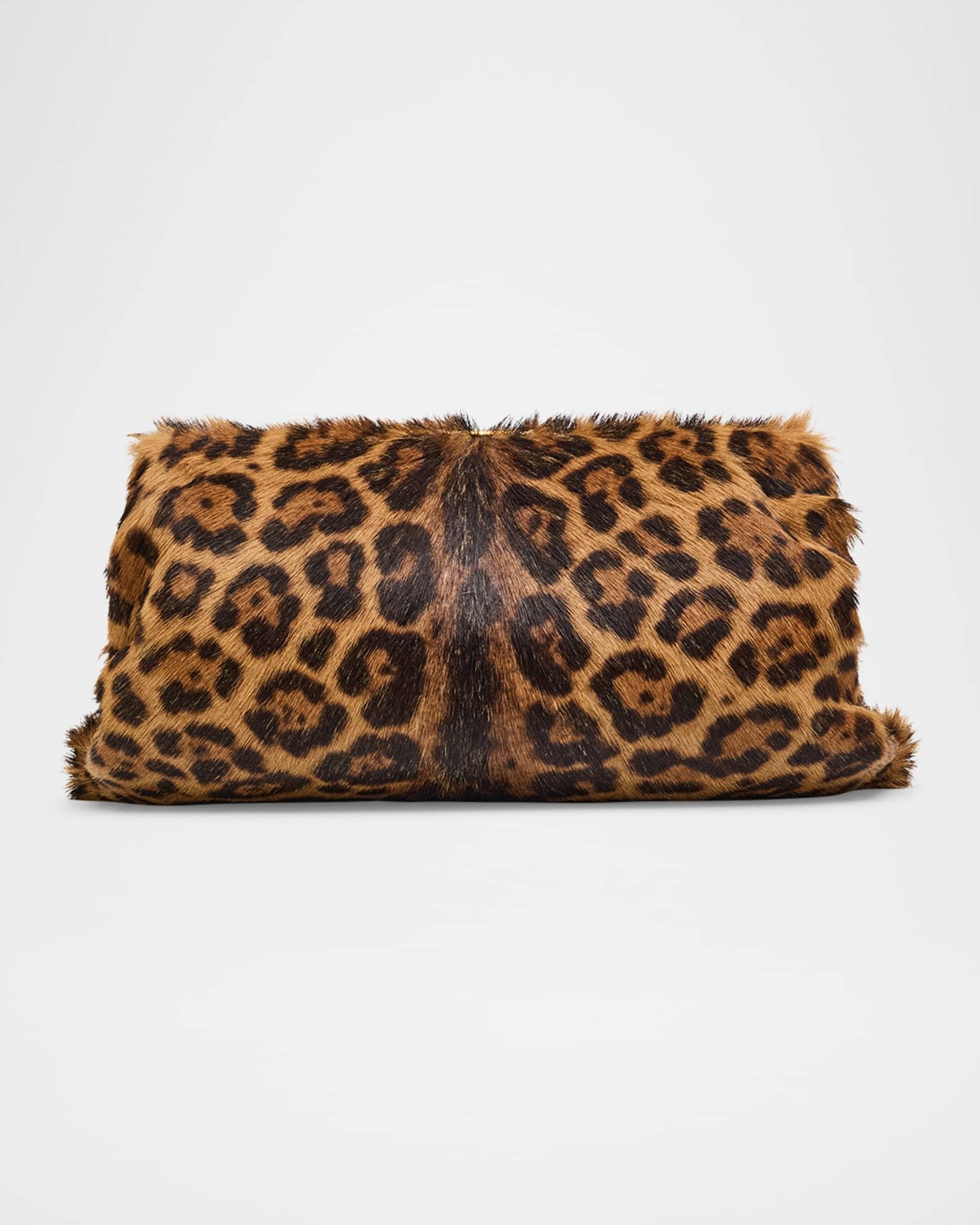 Pouch Clutch Bag in Leopard-Print Calf Hair Product Image